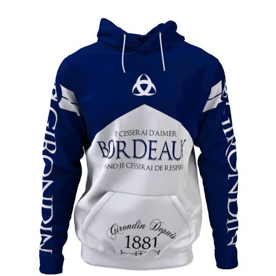 Sweat à capuche Je cesserai d'aimer Bordeaux quand Je cesserai de respirer - Supporters Bordeaux