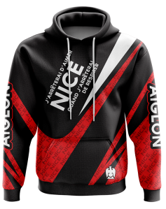 Sweat à capuche J'arrêterai d'aimer Nice quand j'arrêterai de respirer - Supporters Nice