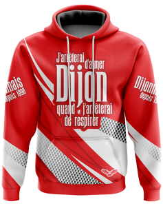 Sweat à capuche J'arrêterai d'aimer Dijon quand j'arrêterai de respirer - Supporters Dijon