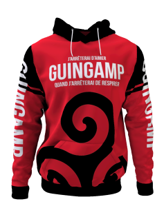 Sweat à capuche J'arrêterai d'aimer Guingamp quand j'arrêterai de respirer - Supporters Guingamp