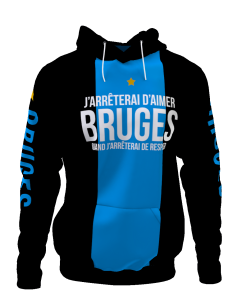 Sweat à capuche J'arrêterai d'aimer Bruges quand j'arrêterai de respirer - Supporters Bruges
