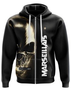 Veste zippée Marseillais jusqu'à la mort Avec Tête de Mort - Supporters Marseille
