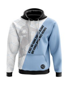 Veste à capuche C'est du sang ciel et blanc qui coule dans mes veines - Supporters Racing