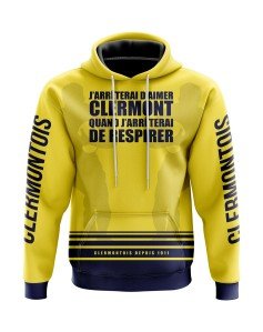 Veste à capuche J'arrêterai d'aimer Clermont quand j'arrêterai de respirer - Supporters Clermont