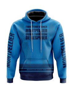 Veste à capuche J'arrêterai d'aimer Montpellier quand j'arrêterai de respirer - Supporters Montpellier