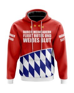 Kapuzensweatshirt Durch meine Adern fließt rotes und weißes Blut - Fans München