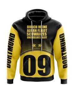Kapuzensweatshirt Durch meine Adern fließt schwarzes und gelbes Blut - Fans Dortmund