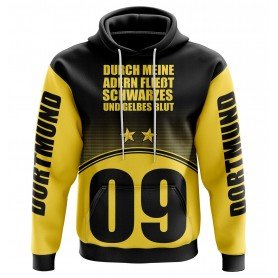 Sweat à capuche Durch meine Adern fließt schwarzes und gelbes Blut - Supporters Dortmund