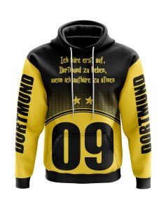 Kapuzensweatshirt Ich höre erst auf, Dortmund zu lieben, wenn ich aufhöre zu atmen - Fans Dortmund