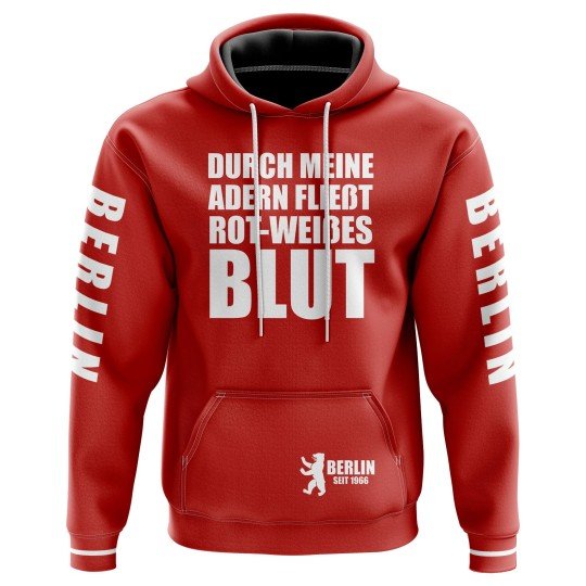Sweat à capuche Durch meine Adern fließt rot-weißes Blut - Supporters Berlin