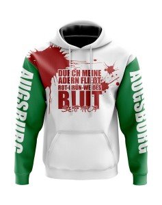 Kapuzensweatshirt Durch meine Adern fließt rot-grün-weißes Blut - Fans Augsburg