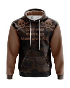 Sweat à capuche Durch meine Adern fließt braun-weißes Blut - Supporters Sankt Pauli