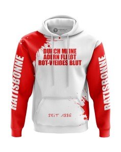 Sweat à capuche Durch meine Adern fließt rot-weißes Blut - Supporters Ratisbonne