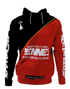 Sweat à capuche J'arrêterai d'aimer Rennes quand j'arrêterai de respirer - Supporters Rennes